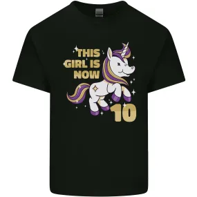 10 Year Old Birthday Girl Magical Unicorn 10th Kids T-Shirt Childrens