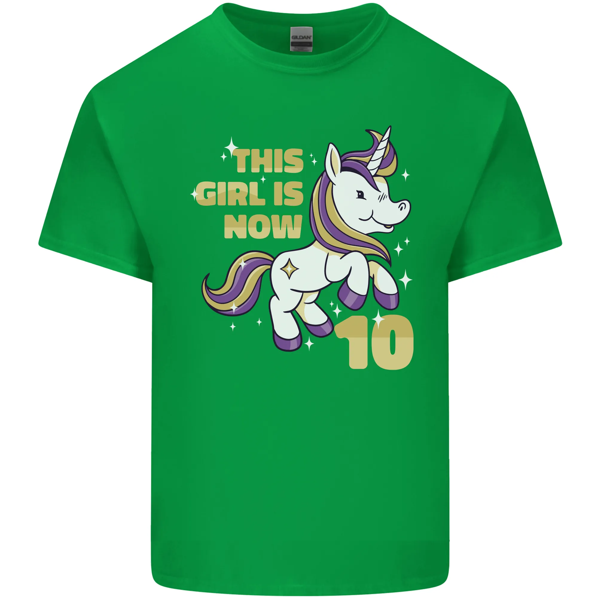 10 Year Old Birthday Girl Magical Unicorn 10th Kids T-Shirt Childrens