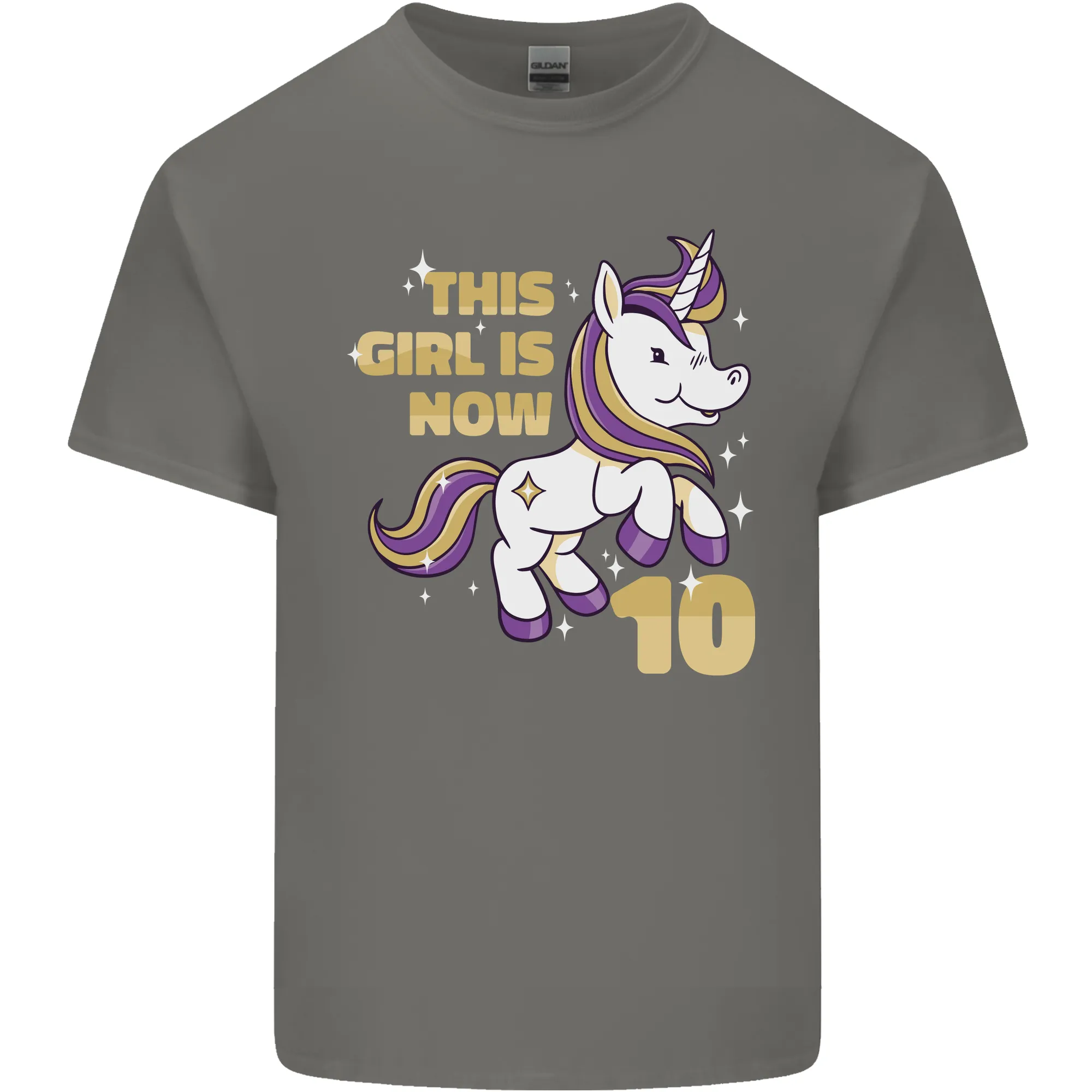 10 Year Old Birthday Girl Magical Unicorn 10th Kids T-Shirt Childrens
