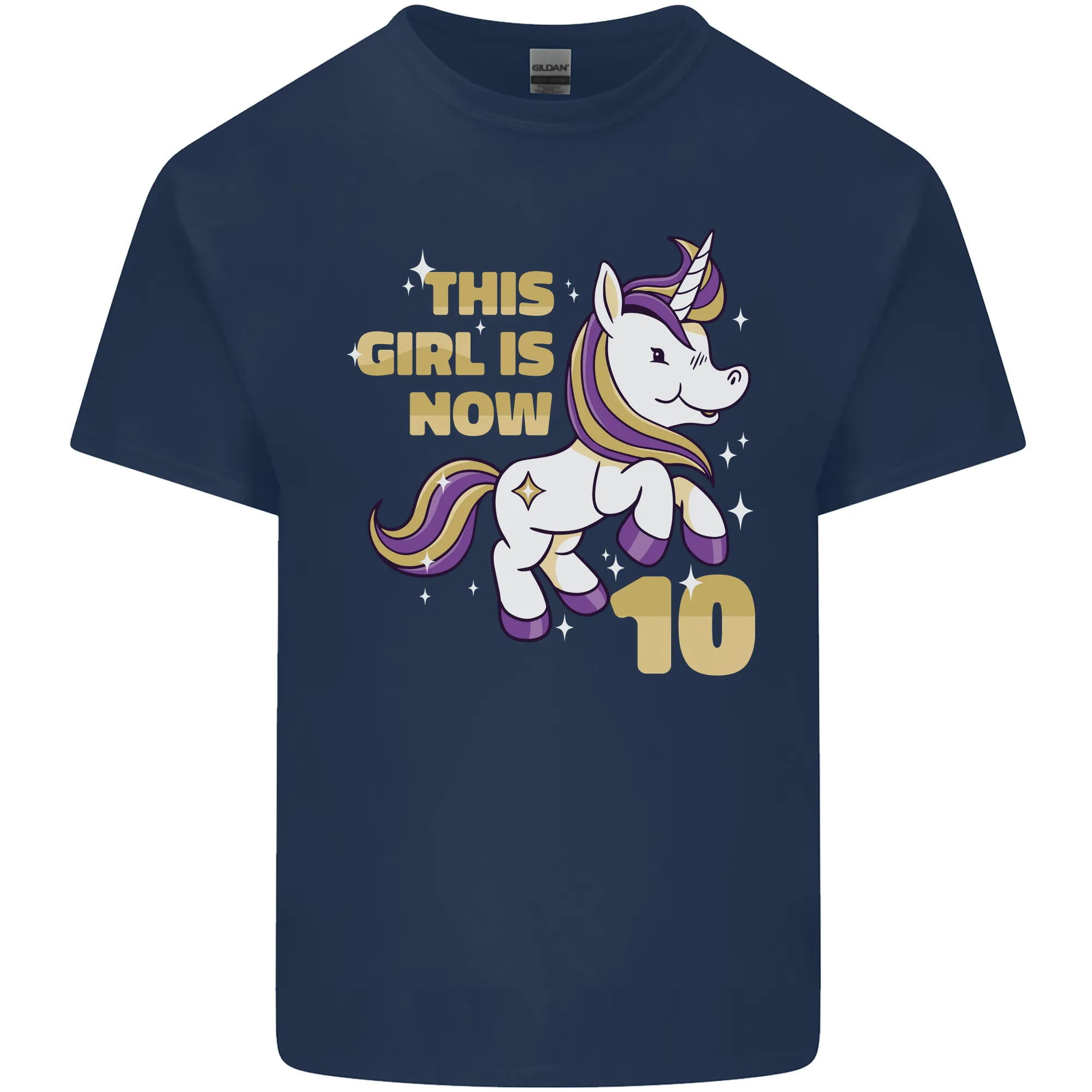 10 Year Old Birthday Girl Magical Unicorn 10th Kids T-Shirt Childrens