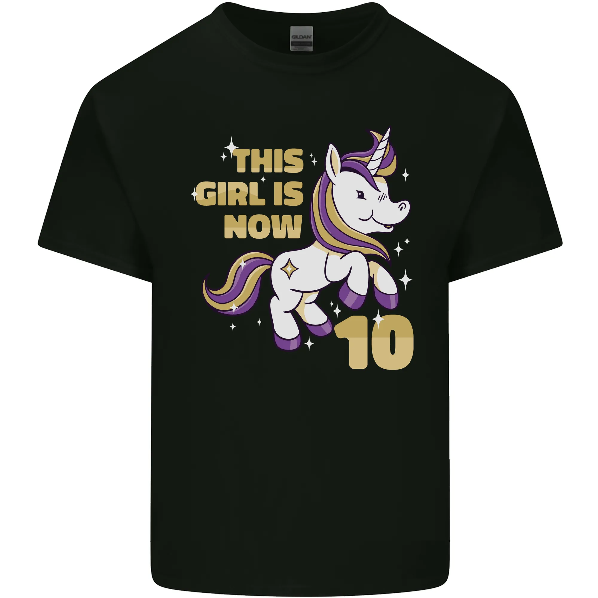 10 Year Old Birthday Girl Magical Unicorn 10th Kids T-Shirt Childrens