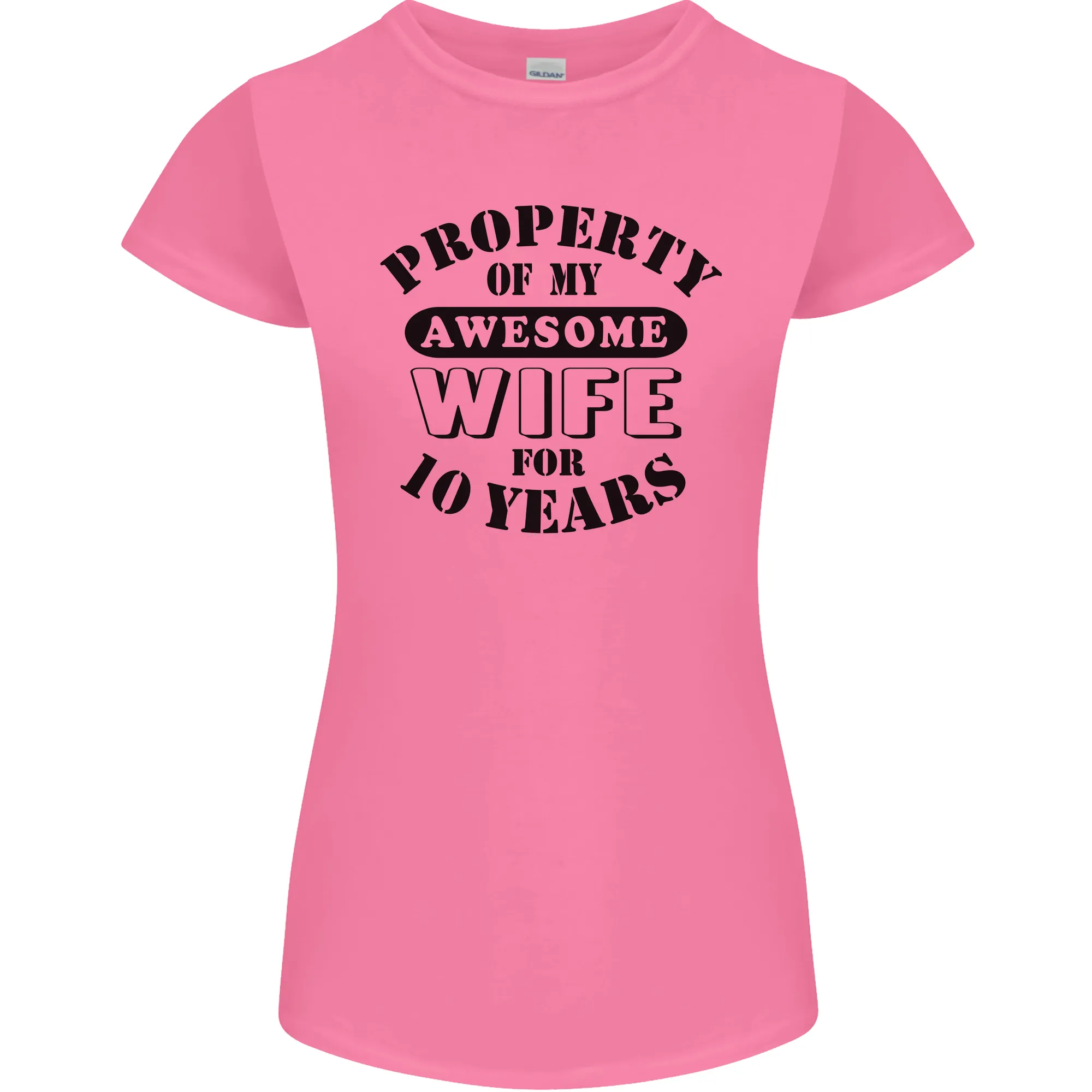 10th Wedding Anniversary 10 Year Funny Wife Womens Petite Cut T-Shirt