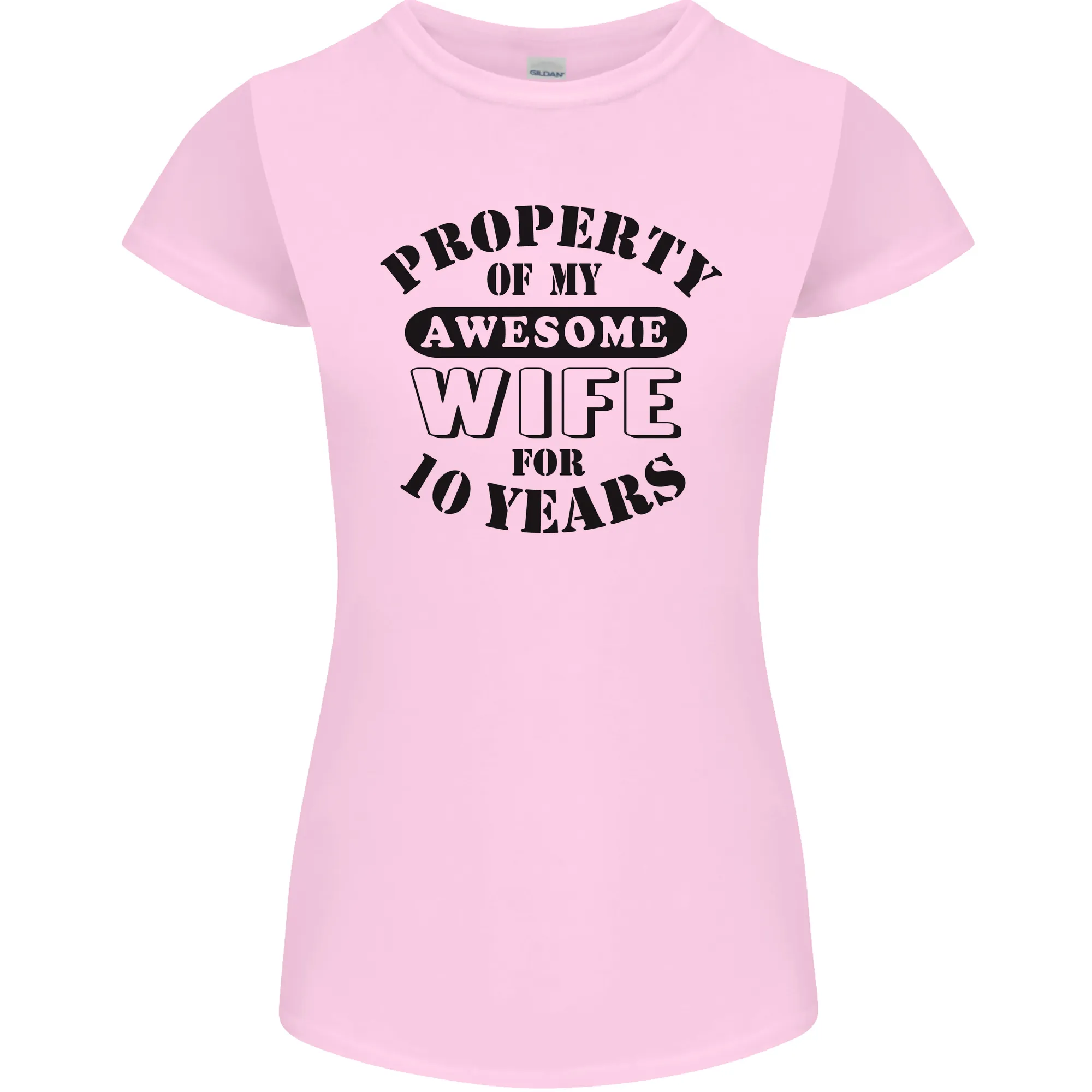 10th Wedding Anniversary 10 Year Funny Wife Womens Petite Cut T-Shirt