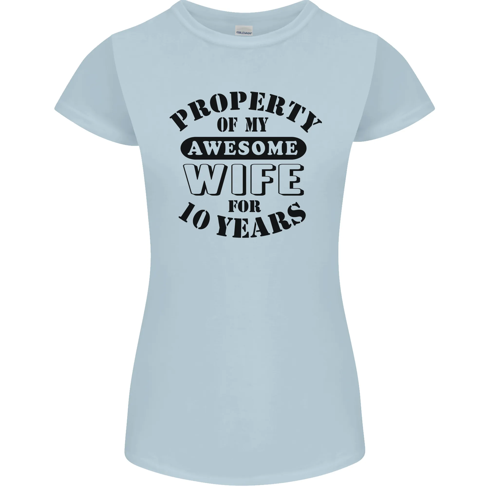 10th Wedding Anniversary 10 Year Funny Wife Womens Petite Cut T-Shirt