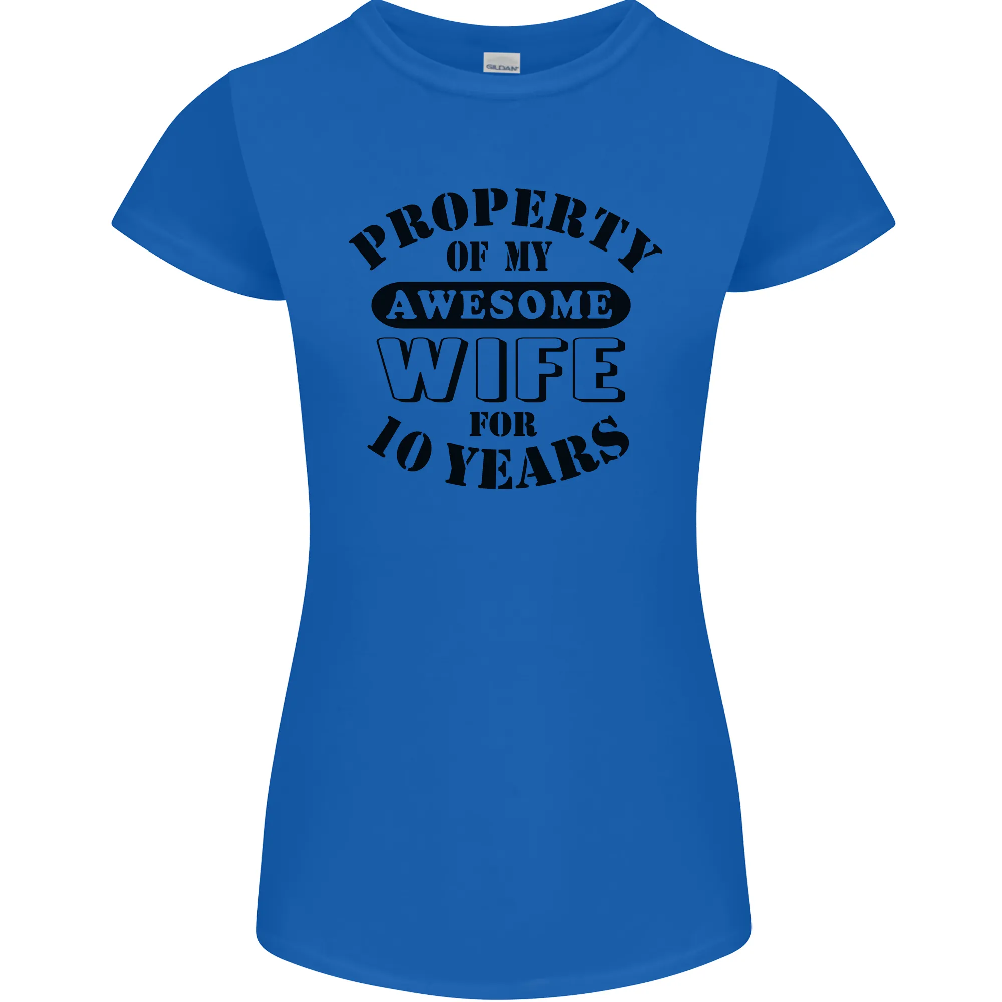 10th Wedding Anniversary 10 Year Funny Wife Womens Petite Cut T-Shirt