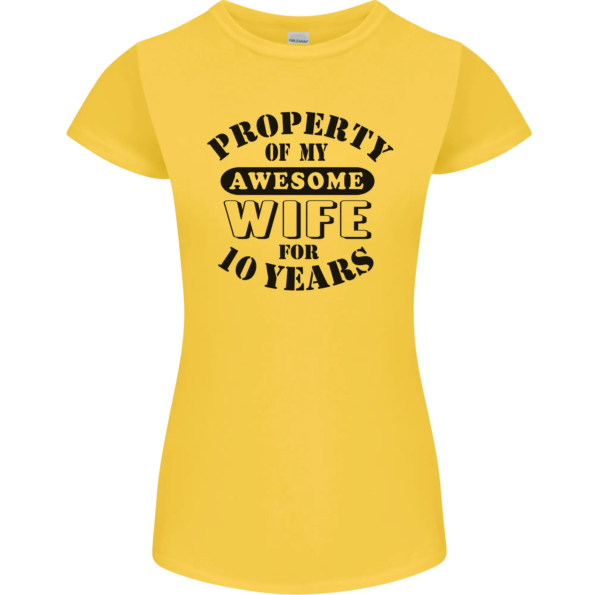 10th Wedding Anniversary 10 Year Funny Wife Womens Petite Cut T-Shirt