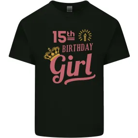 15th Birthday Girl 15 Year Old Princess Kids T-Shirt Childrens