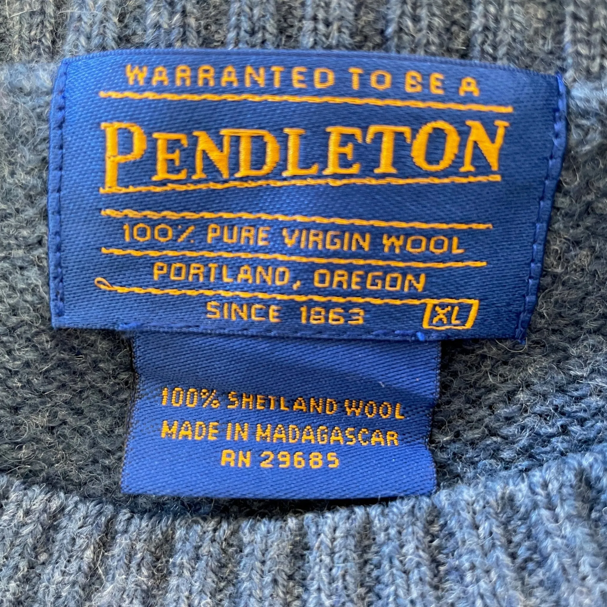 1990's Vintage Navy Pendleton Wool Jumper Sz XL - OOAK