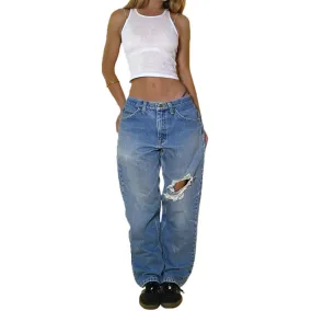 90’s Distressed Light Wash Lee Jeans (L)
