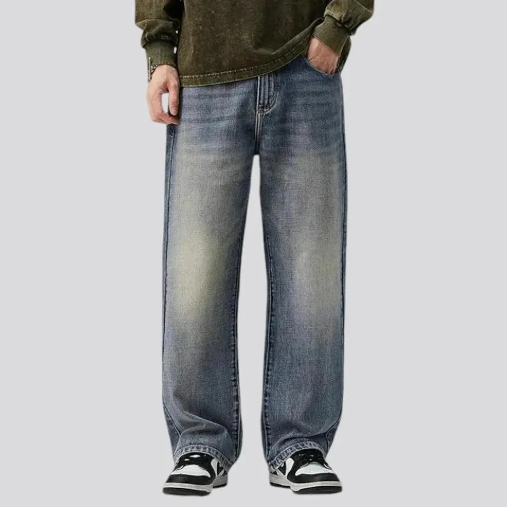 90s style whiskered baggy jeans for men