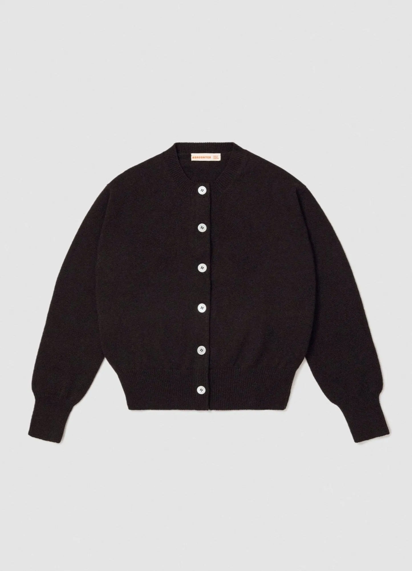 Ada Crewneck Cardigan in Dark Brown