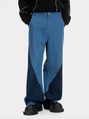 Aelfric Eden Color Blocking Patchwork Loose Jeans