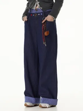 Aelfric Eden Plaid Waist Patchwork Jeans