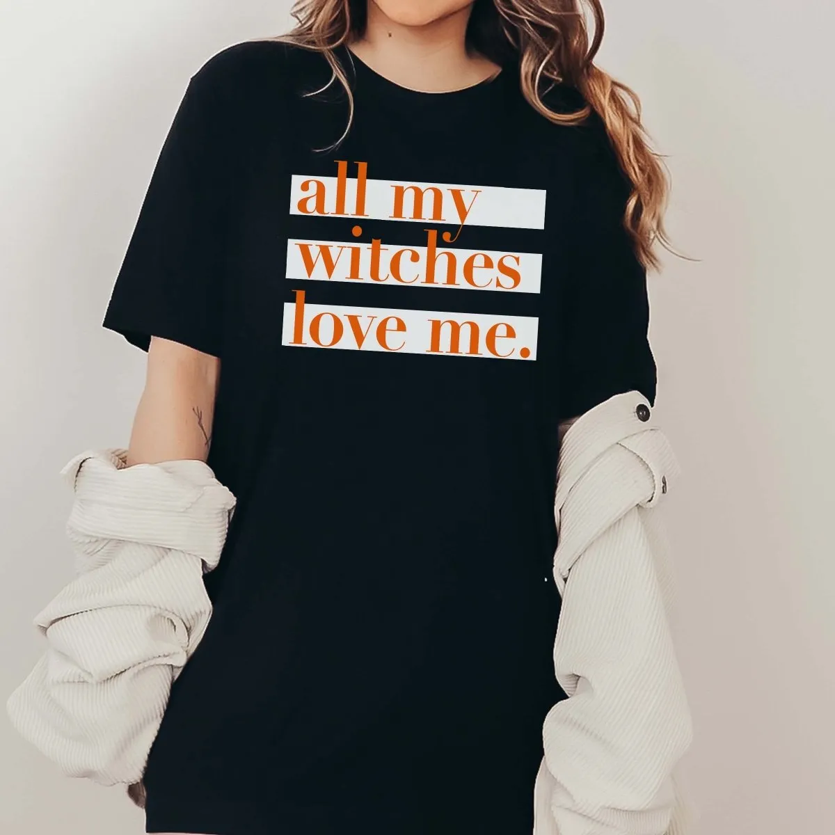 All My Witches Love Me Wholesale Bella Graphic Tee - Fast Shipping