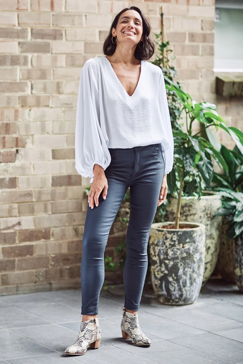 Amber Coated Skinny Jeans Navy