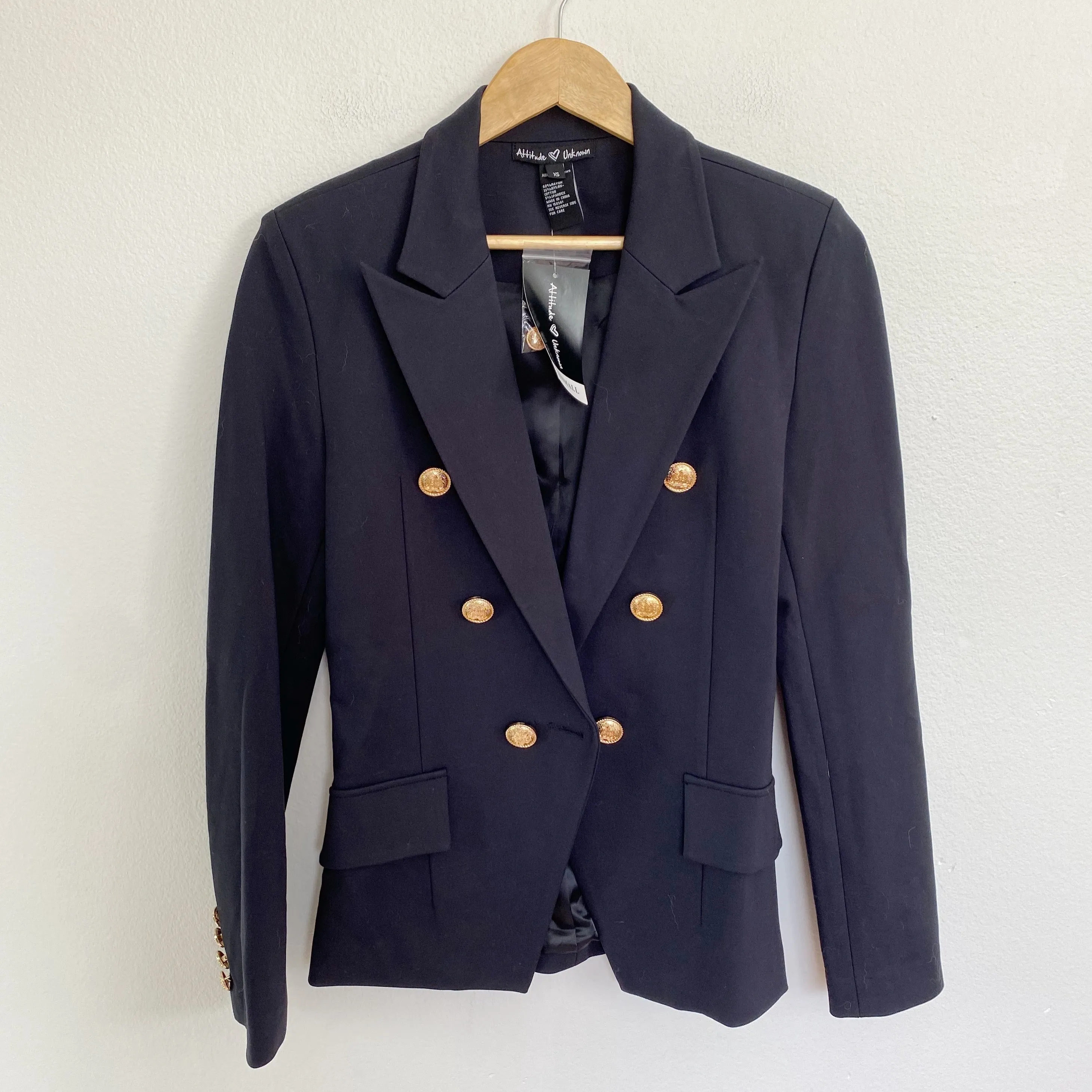 Attitude Unknown Navy Blazer NWT XS