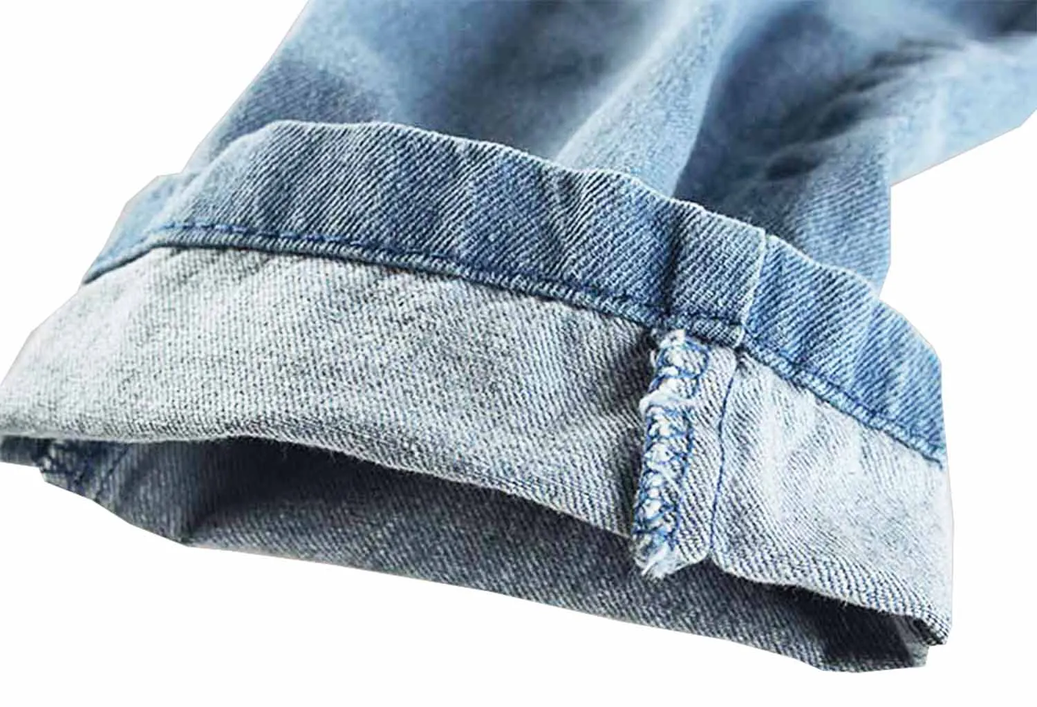 Baby Ripped Holes Elastic Waist Pocket Jeans