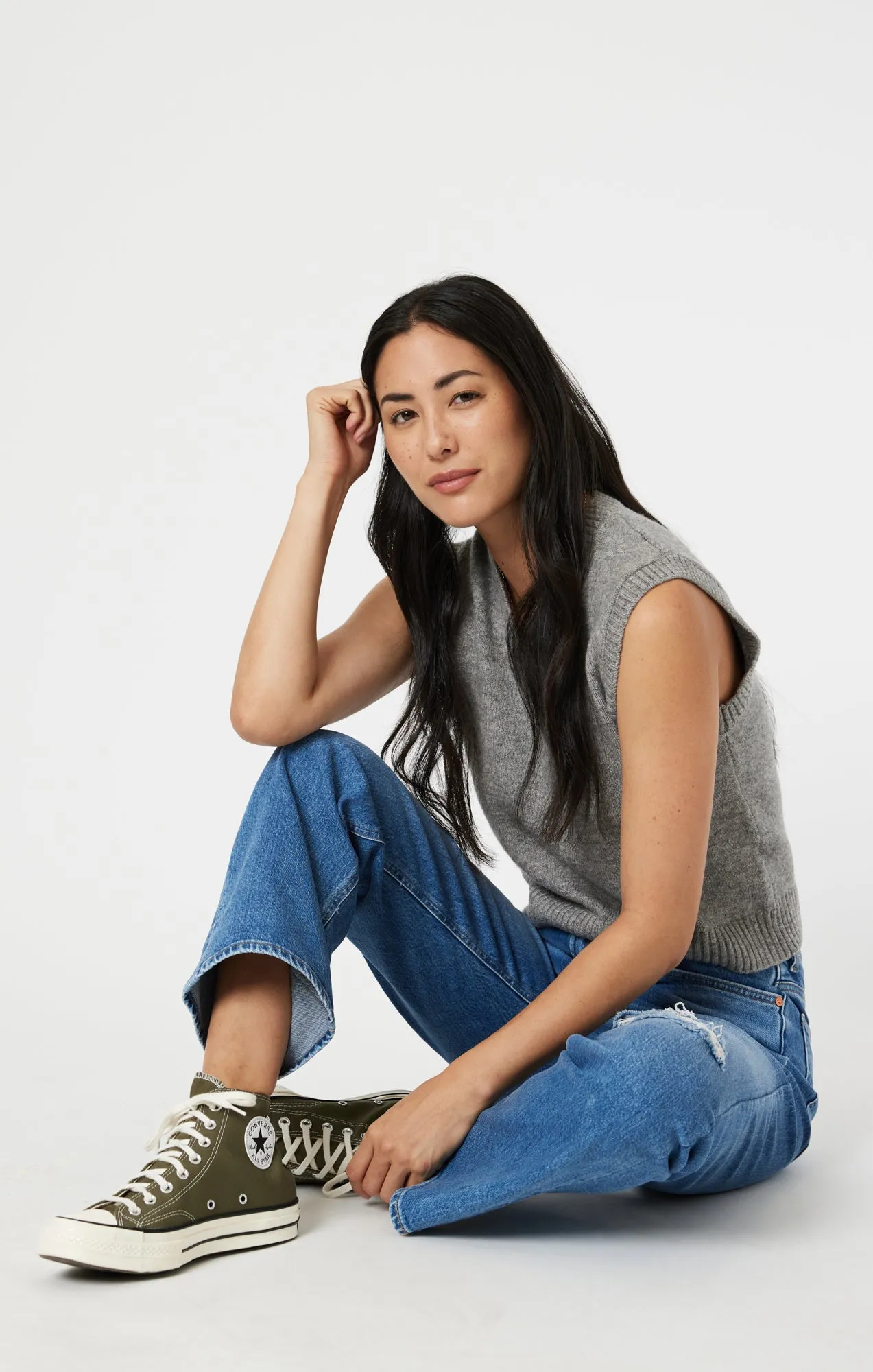 BARCELONA WIDE LEG IN DARK RECYCLED BLUE