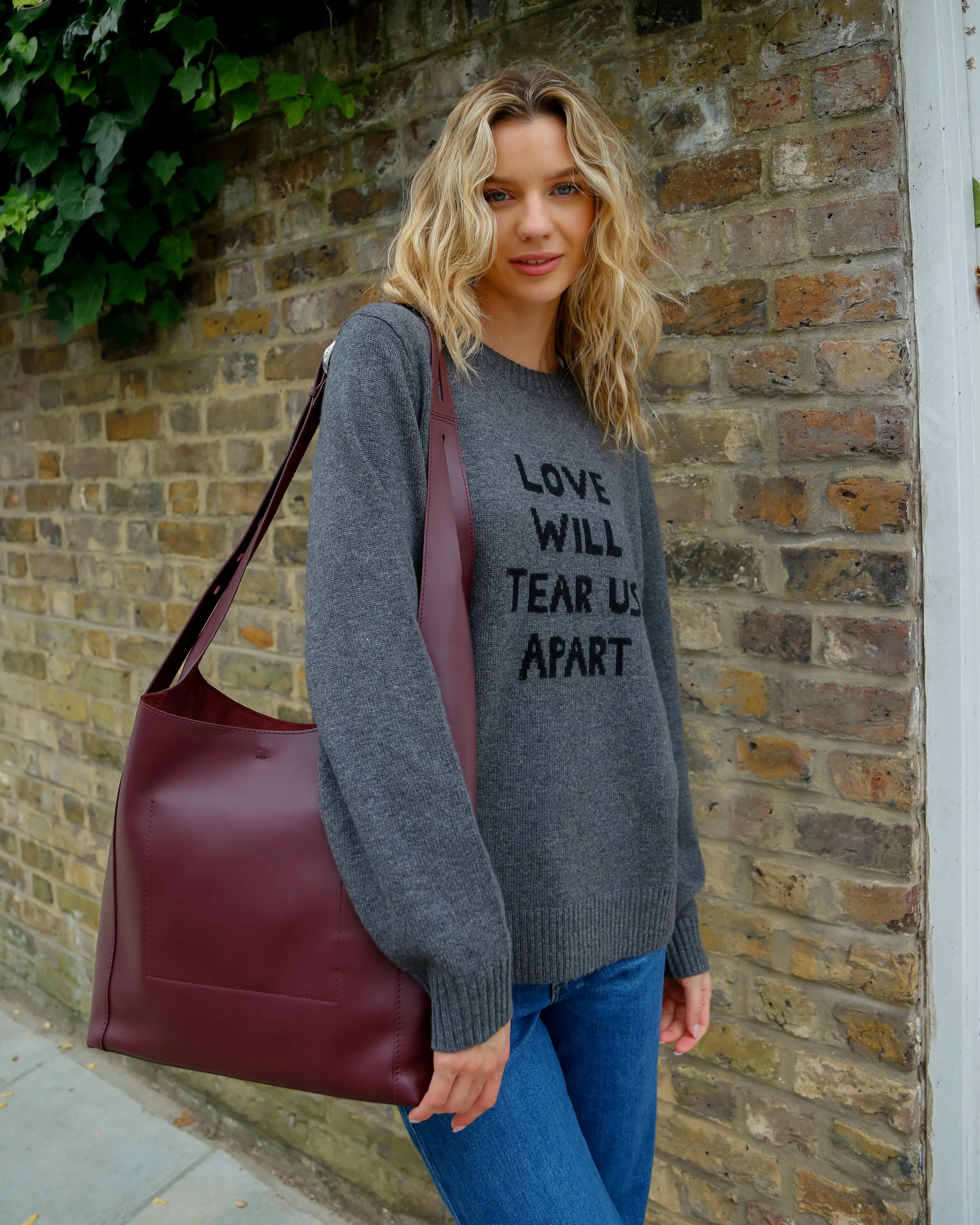 BF Love Will Tear Us Apart Jumper in Grey, Black