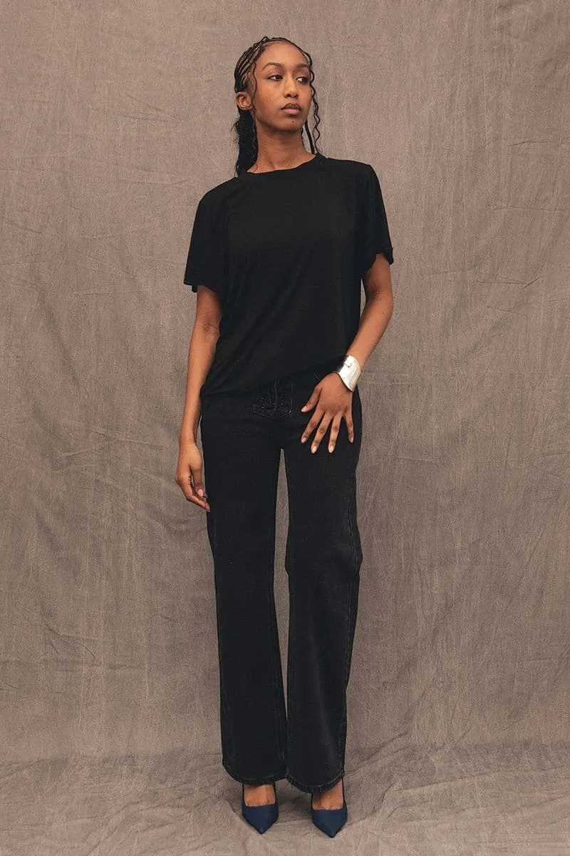 BLACK MIKEY STRAIGHT LEG JEANS
