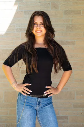 Black Off Shoulder Sas