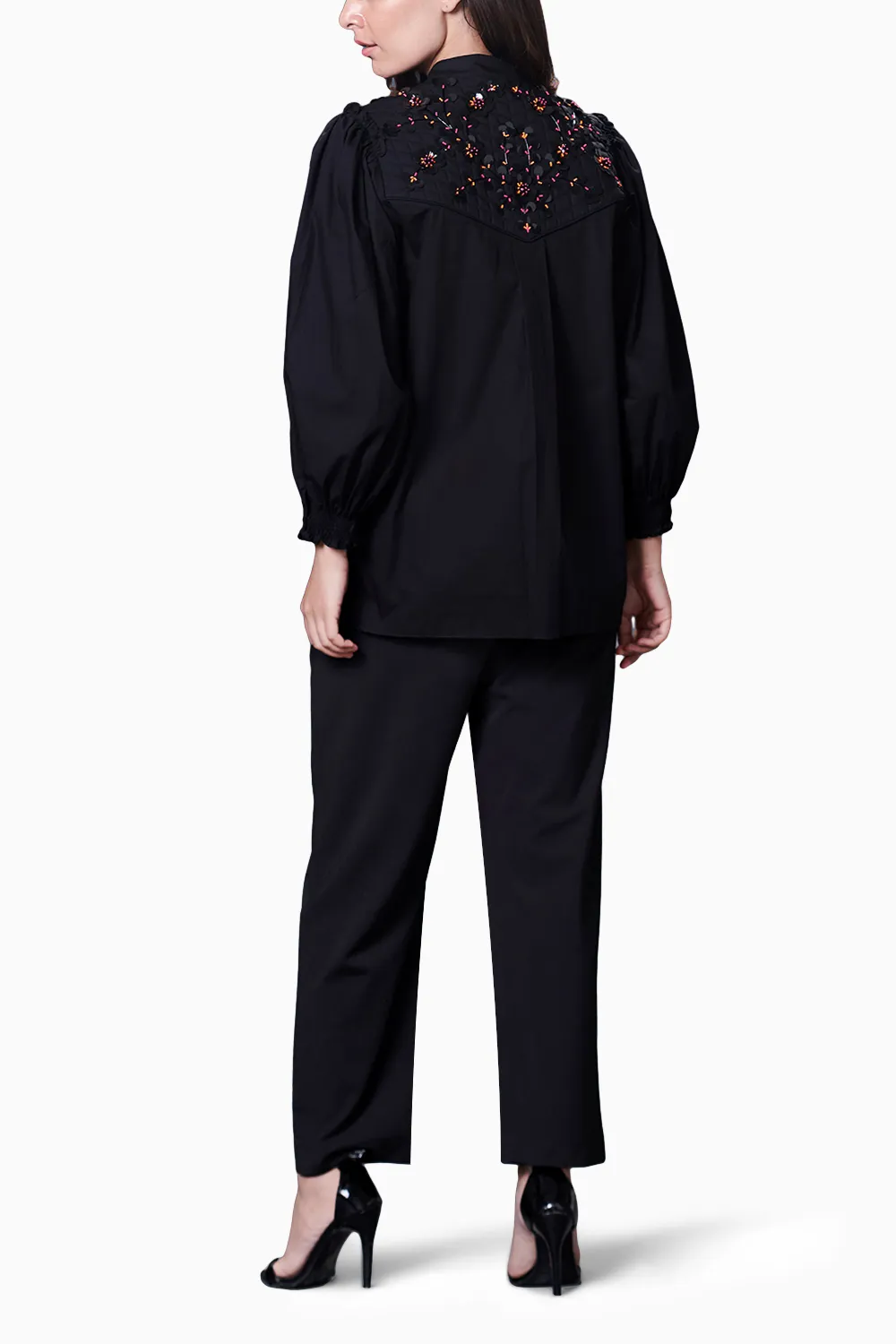 Black Quilted Jacket Style Co-Ord Set