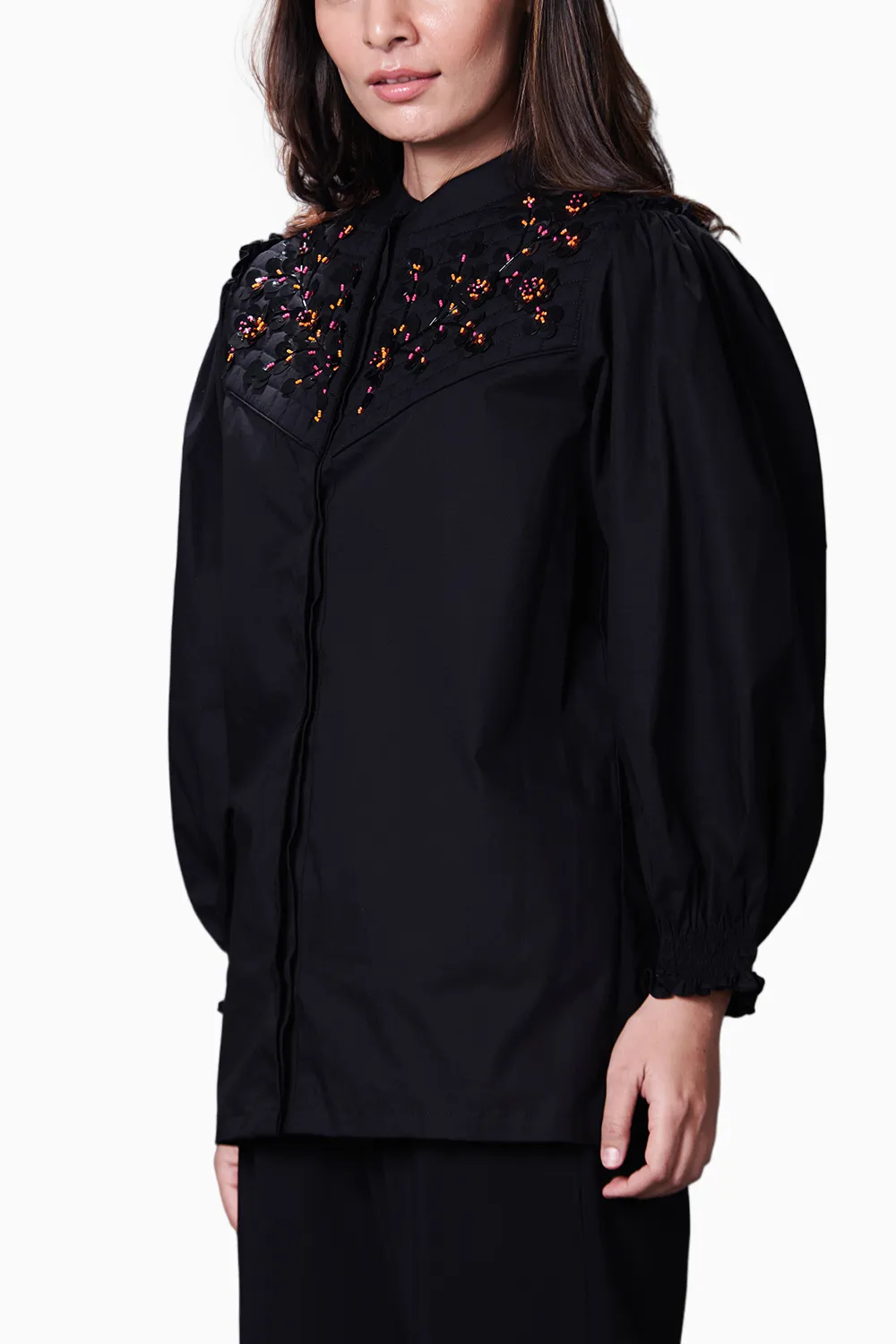 Black Quilted Jacket Style Co-Ord Set