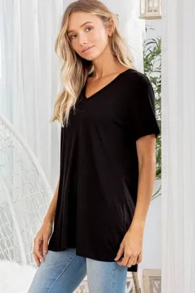 Black V Neck Top