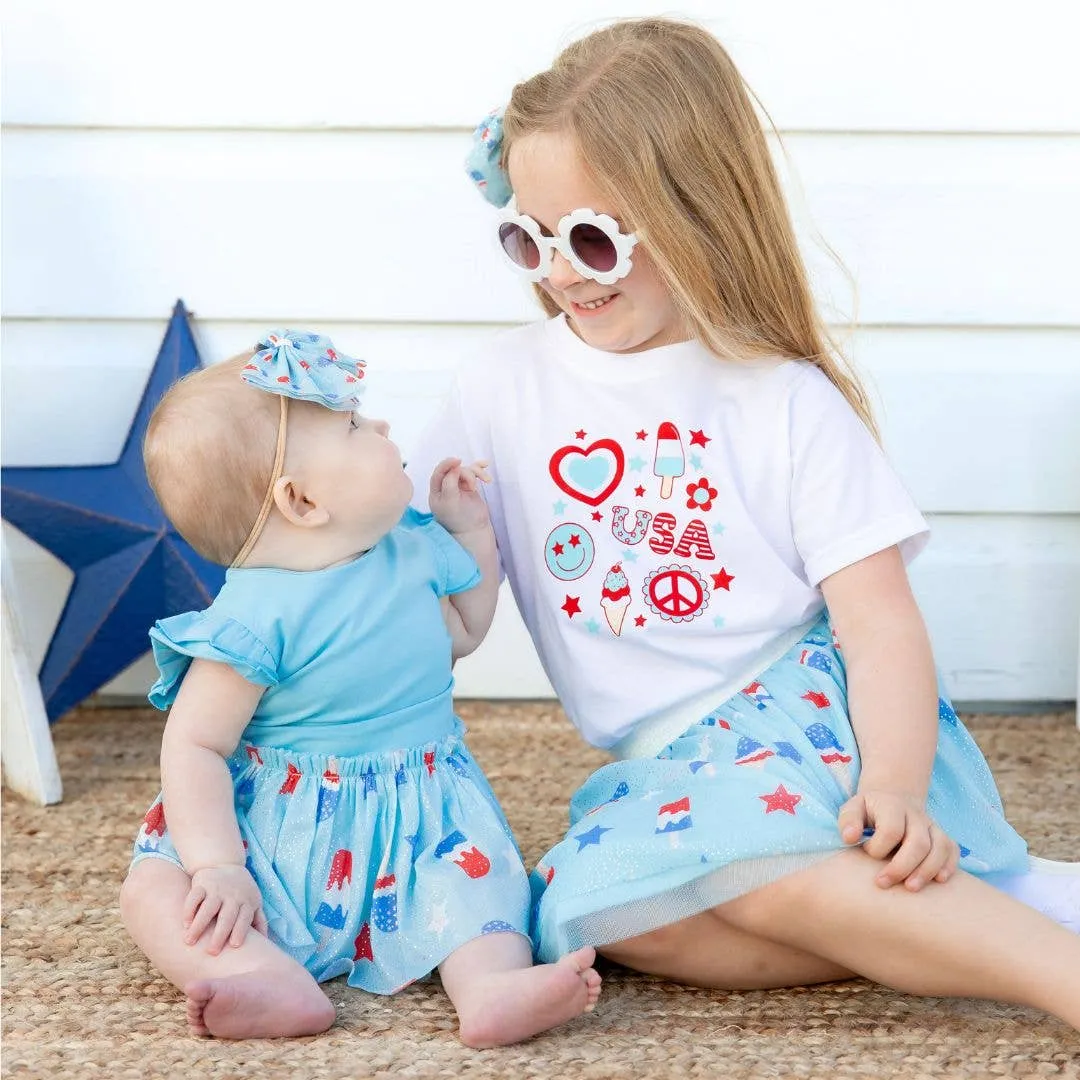 Bomb Pop Short Sleeve Tutu Bodysuit