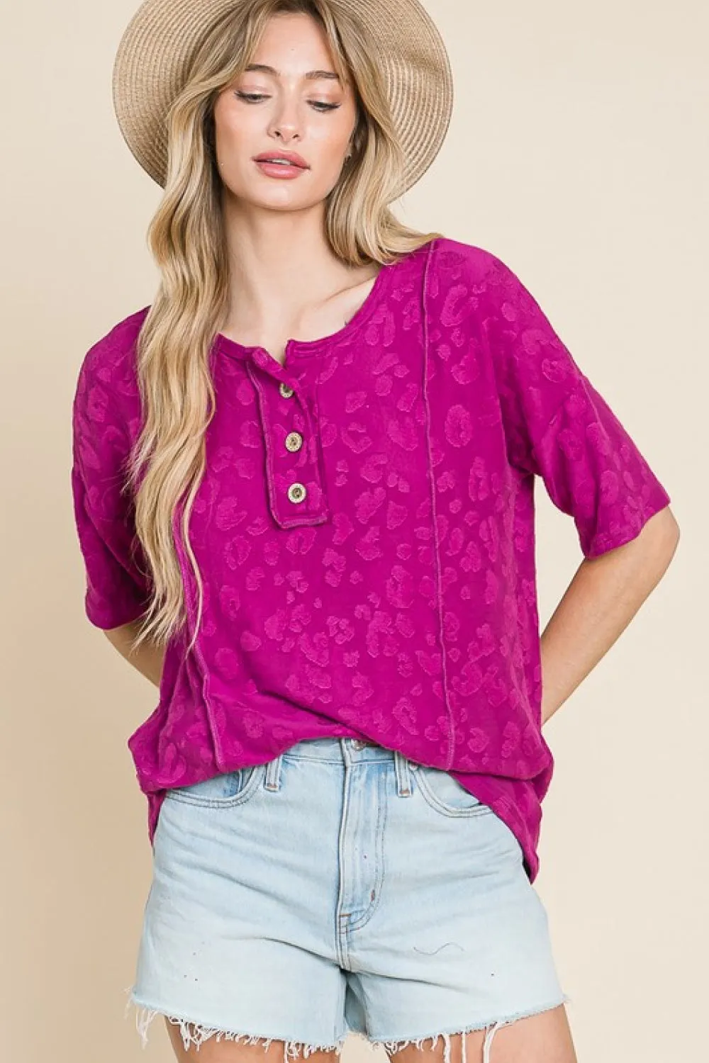 BOMBOM At The Fair Animal Textured Top - Ships from The US