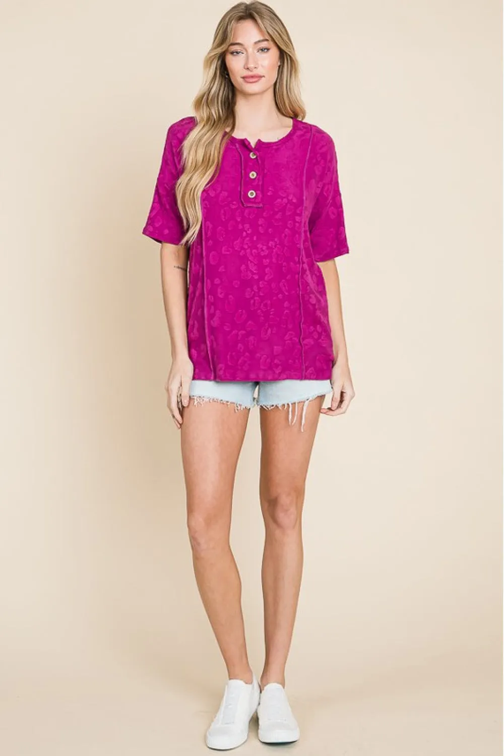 BOMBOM At The Fair Animal Textured Top - Ships from The US