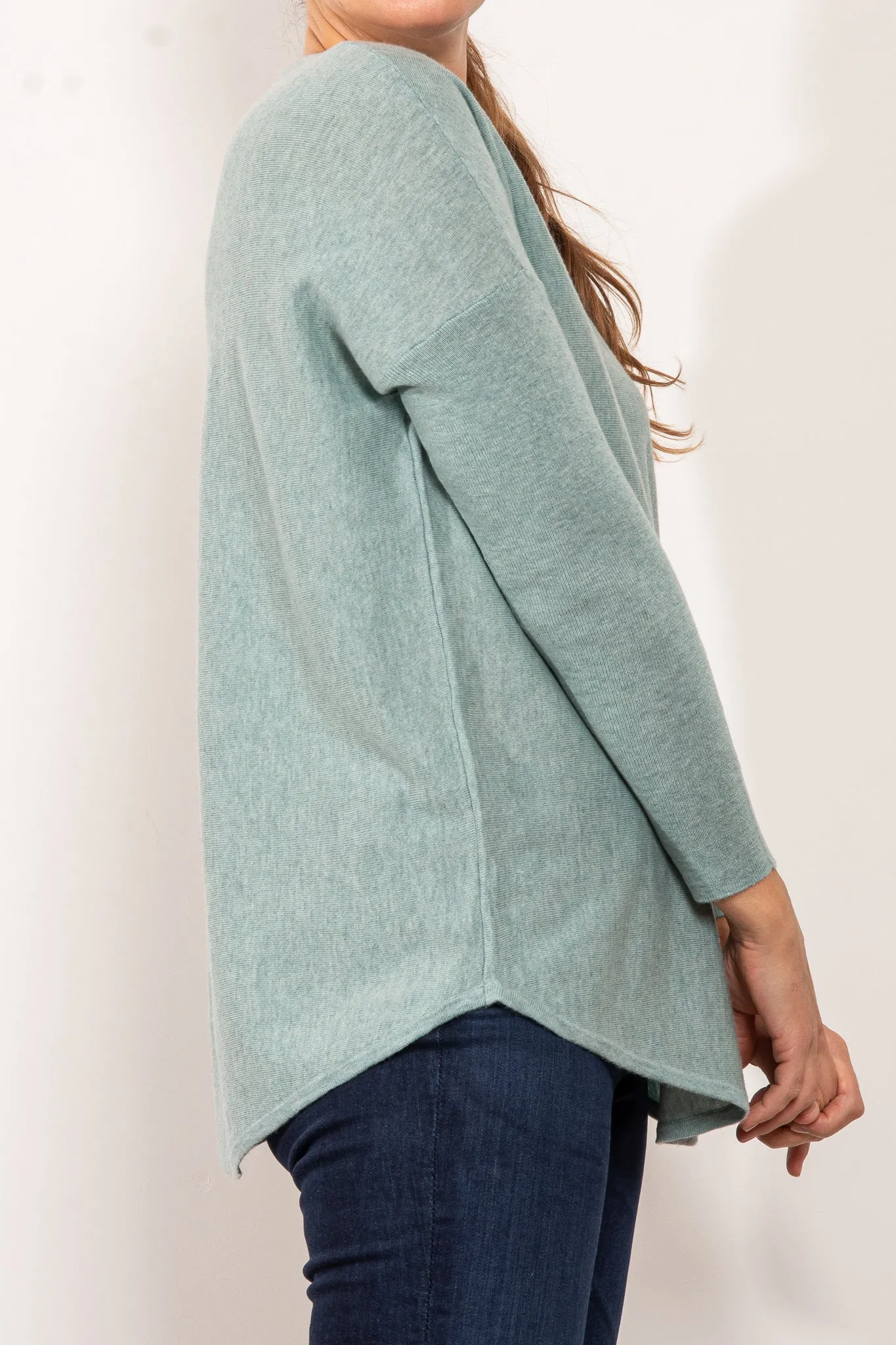 Bridge & Lord Curved Hem V Neck Jumper