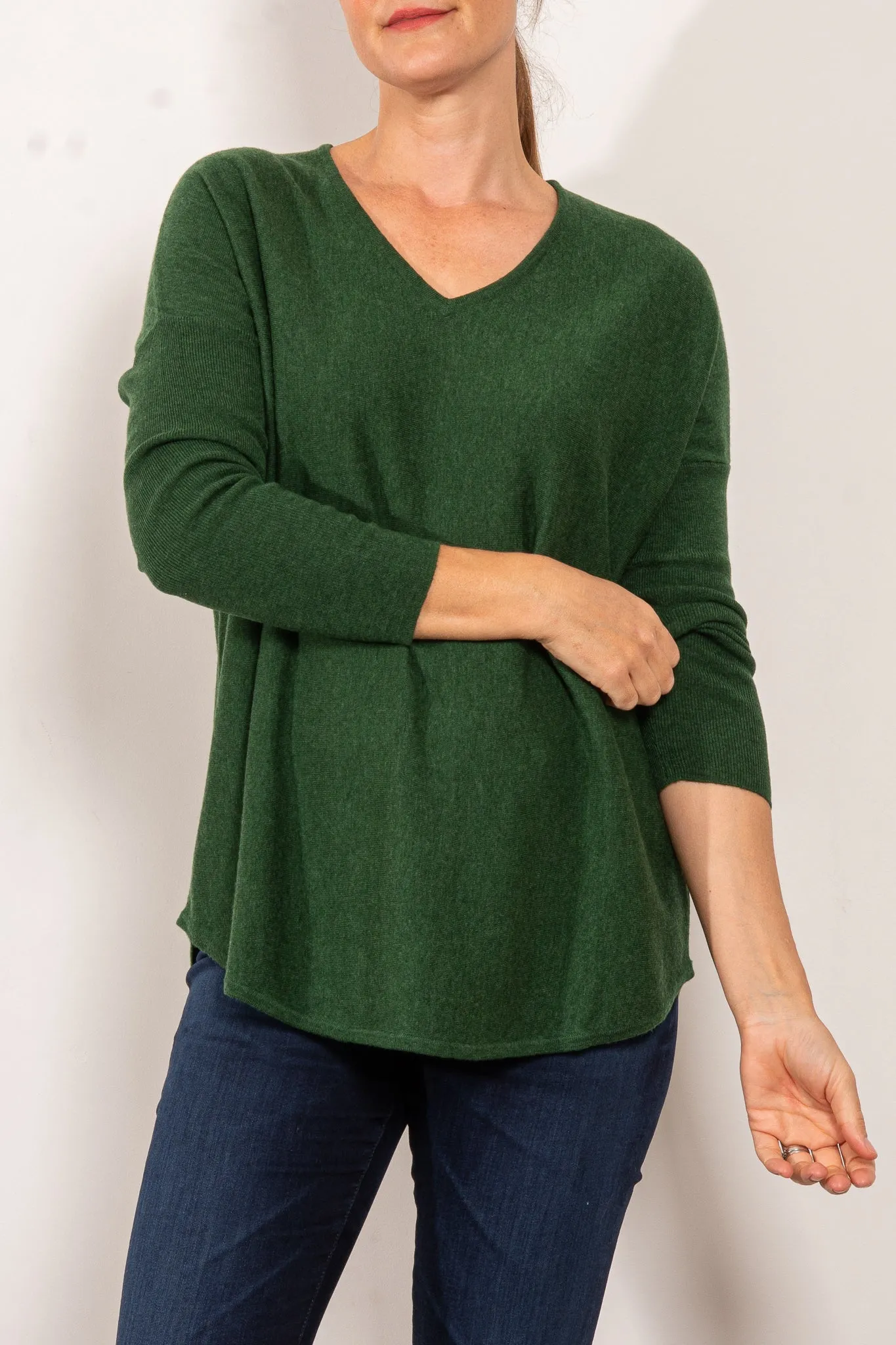 Bridge & Lord Curved Hem V Neck Jumper