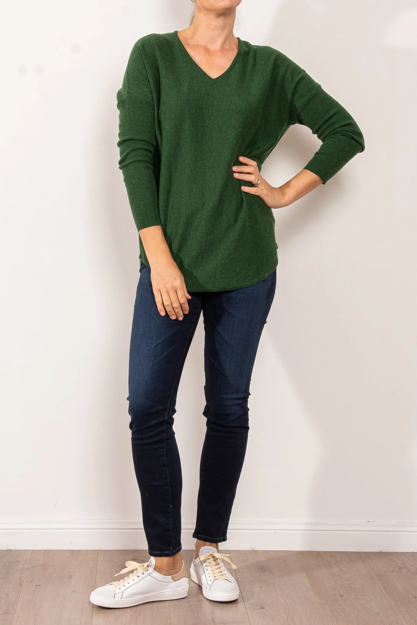 Bridge & Lord Curved Hem V Neck Jumper
