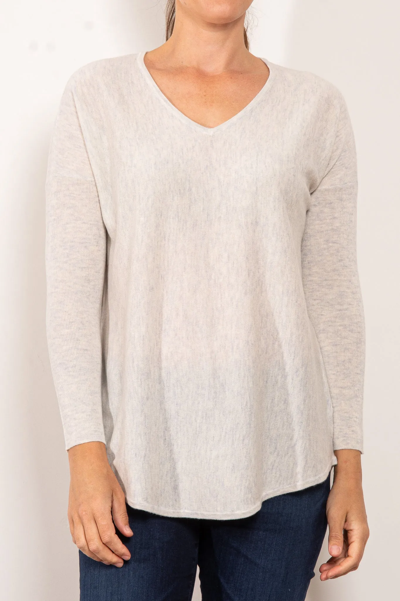 Bridge & Lord Curved Hem V Neck Jumper