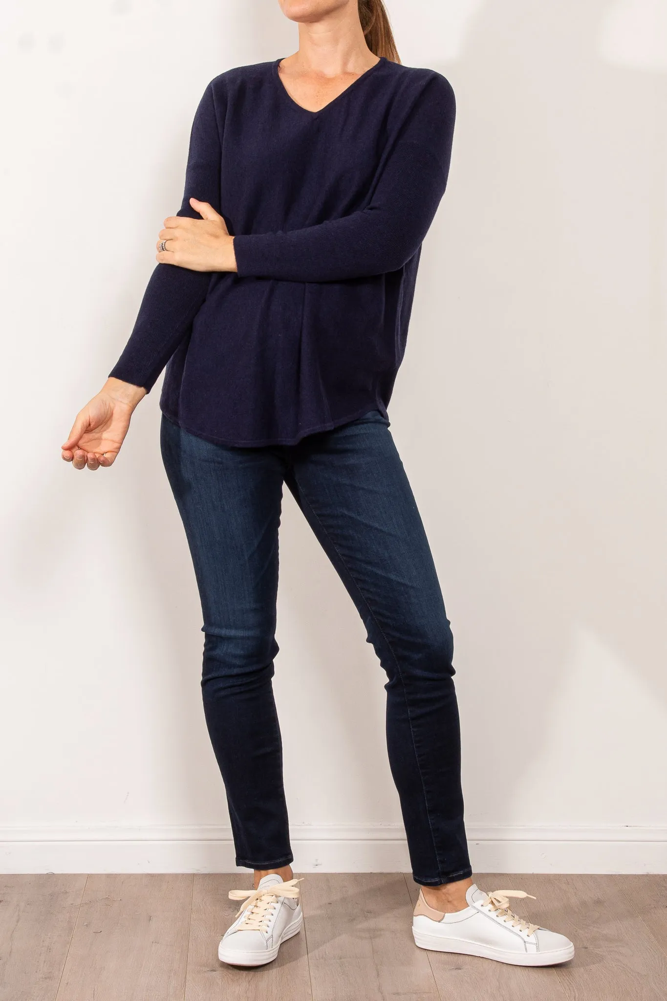 Bridge & Lord Curved Hem V Neck Jumper