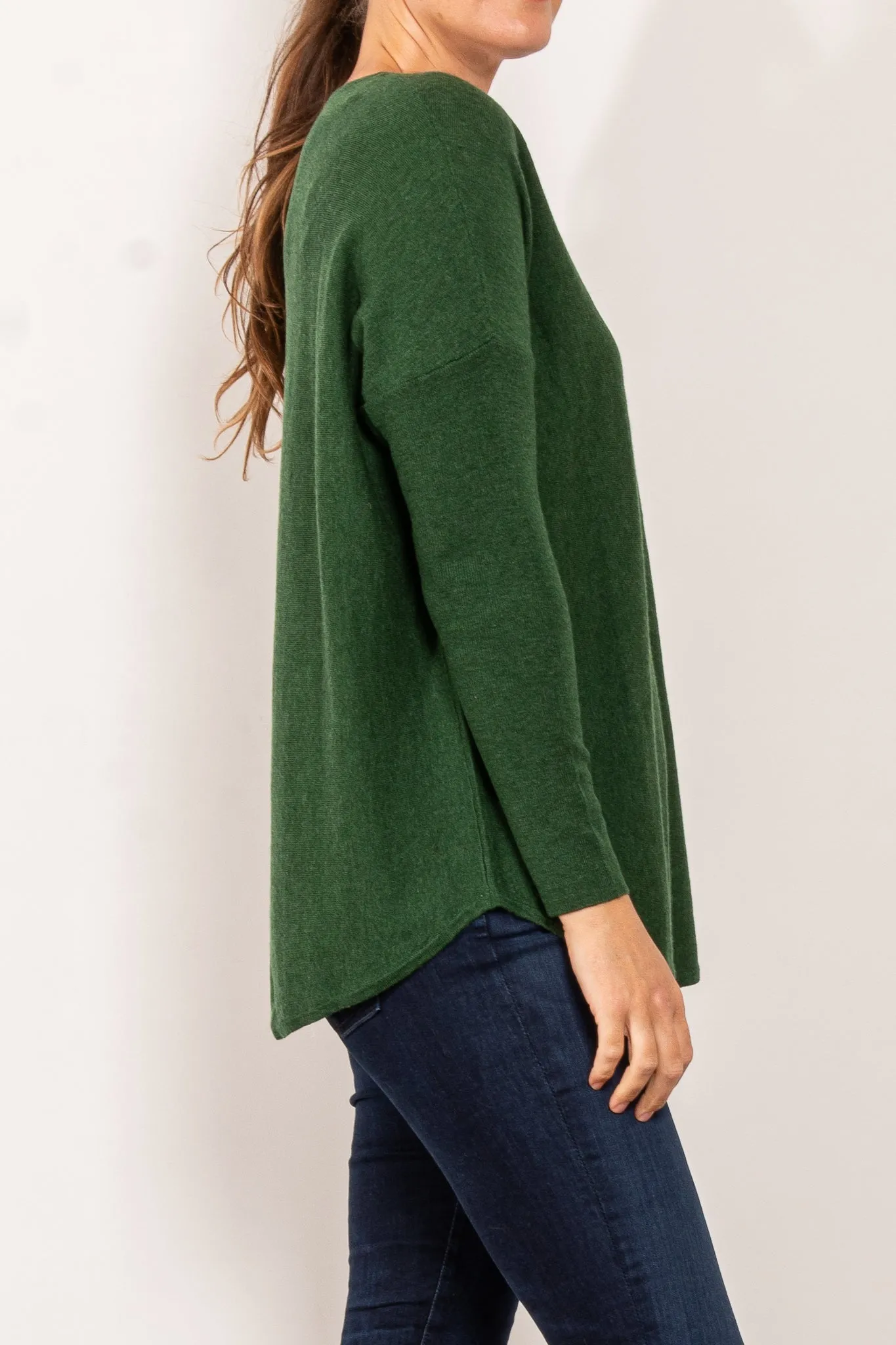 Bridge & Lord Curved Hem V Neck Jumper