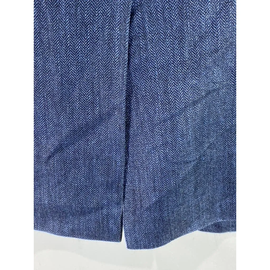 BROOKS BROTHERS 1818 Men's Blue Herringbone Two-Button Silk Blend Blazer SZ 41R