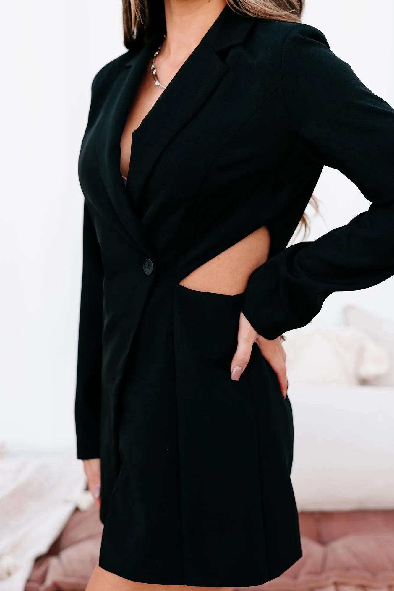 Call Me Boss Lady Nanamacs Original Blazer Romper (Black)