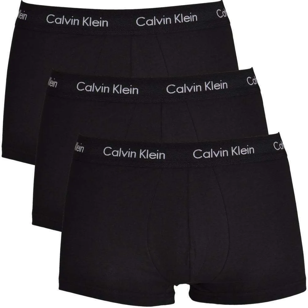 Calvin Klein 3 Pack Cotton Stretch Low Rise Understand in Black