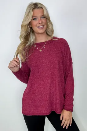 Chill Essentials Ribbed Brushed Knit Pocket Top