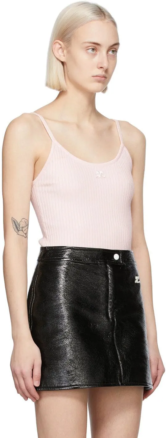 CourrÃ¨ges Pink Rib Knit Tank Top