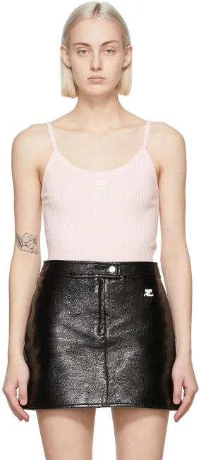 CourrÃ¨ges Pink Rib Knit Tank Top