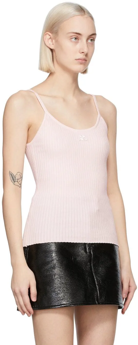 CourrÃ¨ges Pink Rib Knit Tank Top