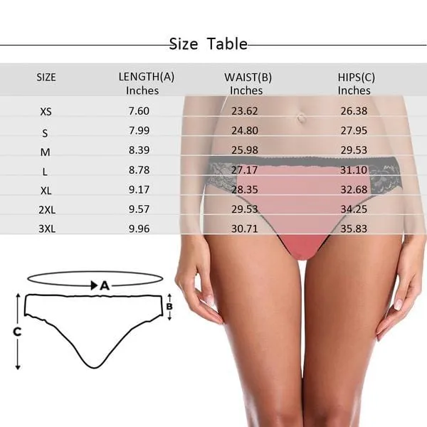 Custom Face Womens Panties Personalized Only You Sexy Underwear Women's Lace Panty