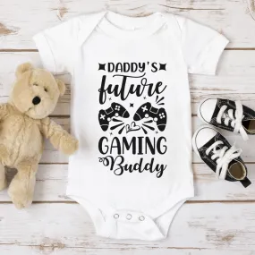 Daddy's Future Gaming Buddy White Baby Vest