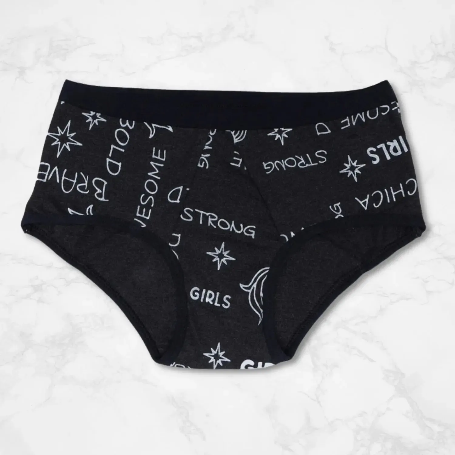 Dark Grey Metallic Leakproof Period Underwear with Antimicrobial Lining - No Pads Required