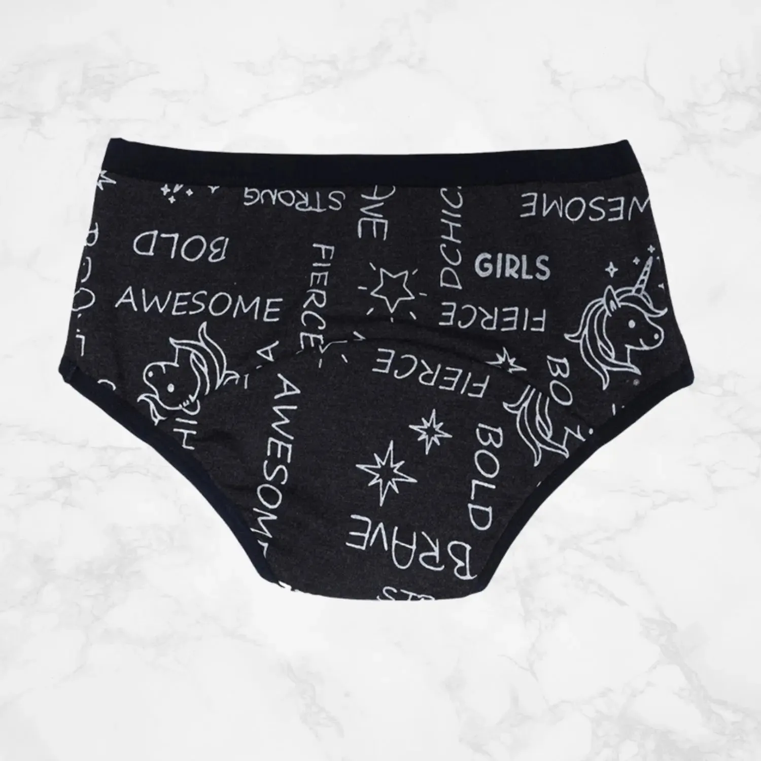 Dark Grey Metallic Leakproof Period Underwear with Antimicrobial Lining - No Pads Required