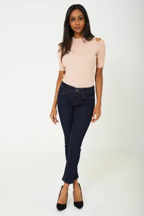Dark Navy Cropped Jeans Ex Branded