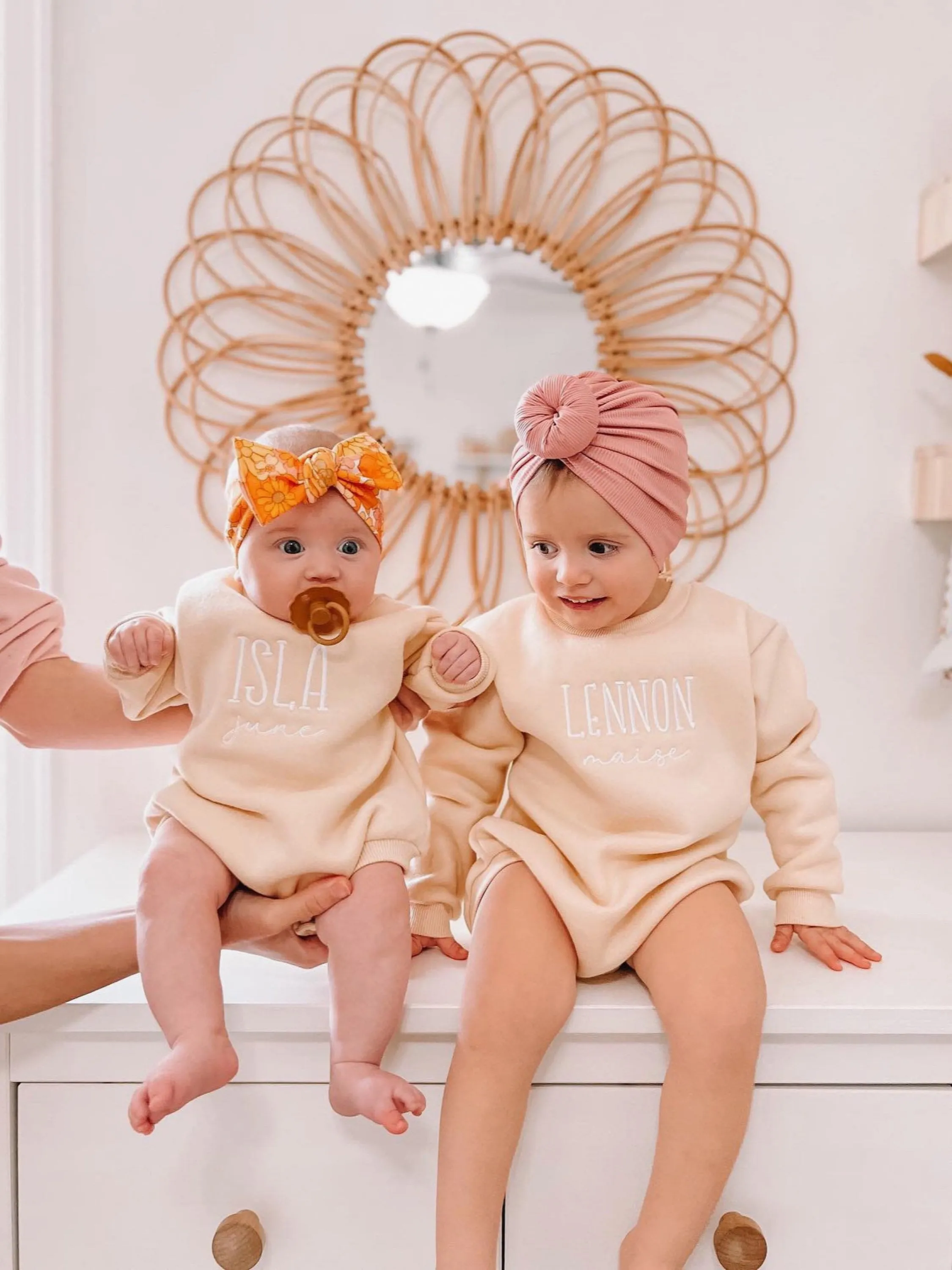 Embroidered Baby Sweater, Cotton Fleece Rompers, Personalized Infant Bodysuit, Personalized Gift for Babies, Unisex Children's Clothing